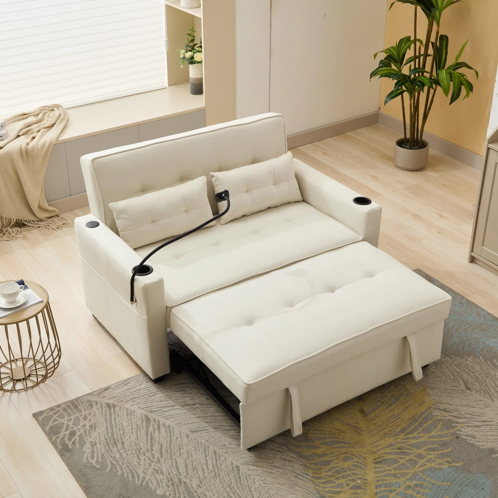 Welax 3-in-1 Convertible Sleeper Sofa Bed Loveseat S3L