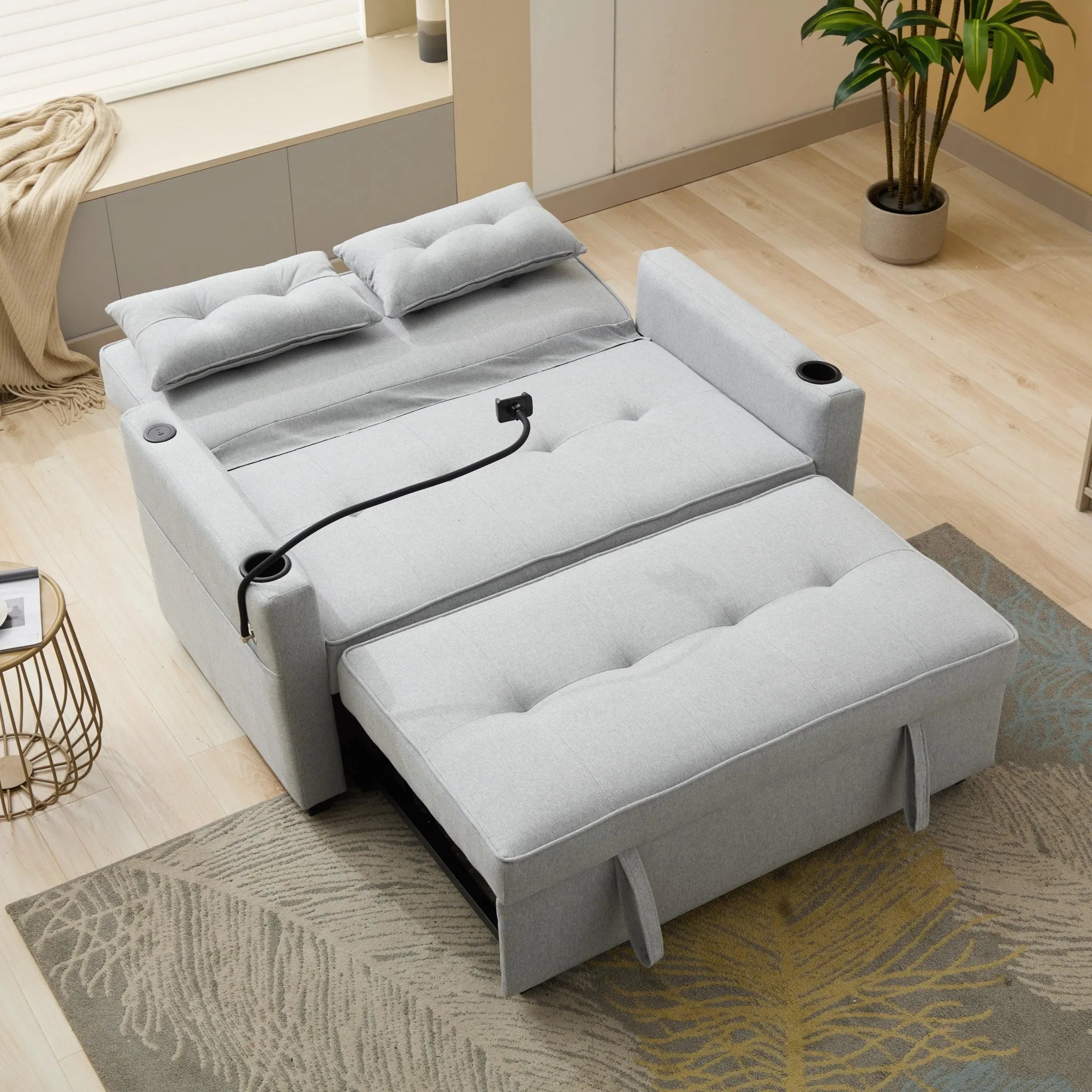 Welax 3-in-1 Convertible Sleeper Sofa Bed Loveseat S3L