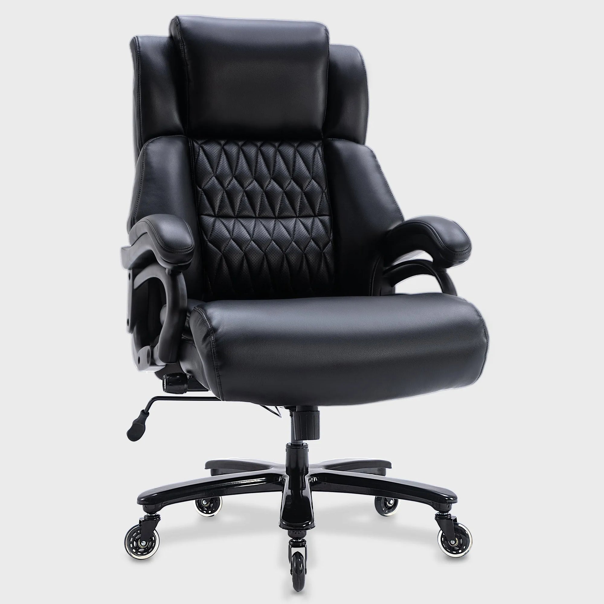 Big and Tall 400lbs Leather Office Chair - Adjustable Lumbar Support ...